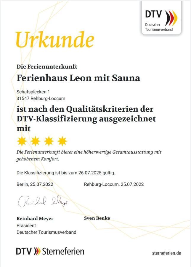 Ferienhaus Leon Mit Sauna Rehburg-Loccum Eksteriør billede